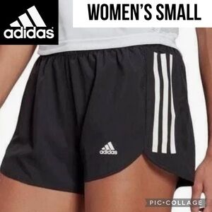 Adidas Womens Shorts Run It Black Three Stripes Aeroready Running Activewear S